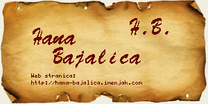 Hana Bajalica vizit kartica